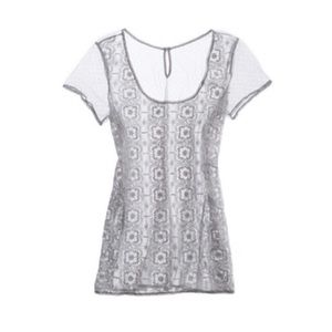 NWOT Aerie Silver Lace Top